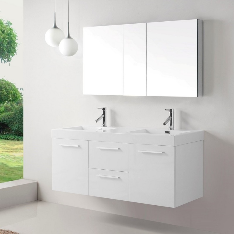 Wall Mounted White Bathroom Vanity