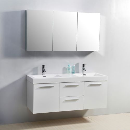 Wall Mounted White Bathroom Vanity